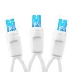 Commercial Grade Wide Angle 50 LED Teal 25' Long on White Wire