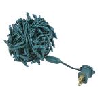 Commercial Grade Wide Angle 50 LED Teal 25' Long on Green Wire
