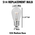 25 Pack of Transparent Pink S14 11 Watt Bulbs Medium Base e26