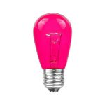 25 Pack of Transparent Pink S14 11 Watt Bulbs Medium Base e26