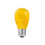 25 Pack of Transparent Yellow S14 11 Watt Bulbs Medium Base e26