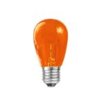 25 Pack of Transparent Amber S14 11 Watt Bulbs Medium Base e26