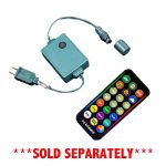 100 RGB + Warm White LED 4" Spacing Green Wire Coaxial w/o Power Supply & Remote
