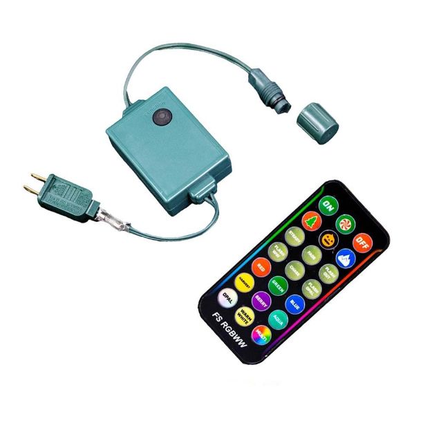 Power Supply With Remote For Coaxial RGB + Warm White LED Mini Lights