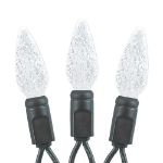 Pure White 70 LED C6 Strawberry Mini Lights Commercial Grade Black Wire