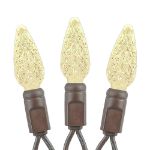 Warm White 70 LED C6 Strawberry Mini Lights Commercial Grade Brown Wire on Brown Wire