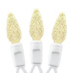 Warm White 70 LED C6 Strawberry Mini Lights Commercial Grade on White Wire