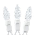 Pure White 70 LED C6 Strawberry Mini Lights Commercial Grade on White Wire