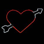 34" Arrow Heart LED Rope Light Motif