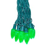 25 Green LED C9 Pre-Lamped String Lights Green Wire