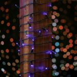 Commercial Grade Wide Angle 50 LED Purple 25' Long on Green Wire