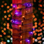 Commercial Grade Wide Angle 100 LED Purple/Amber 34' Long on Black Wire