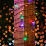 Commercial Grade Wide Angle 100 LED Multi 50' Long on Brown Wire