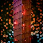 Commercial Grade Wide Angle 100 LED Red 50' Long on Brown Wire