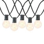 67 LED Filament G40 Globe String Light Set with Warm White Bulbs on Black Wire