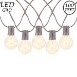 67 LED Filament G40 Globe String Light Set with Warm White Bulbs on Brown Wire
