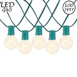 67 LED Filament G40 Globe String Light Set with Warm White Bulbs on Green Wire