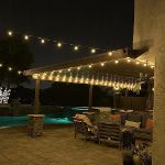 67 LED Filament G50 Globe String Light Set with Warm White Bulbs on Green Wire