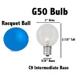67 LED Filament G50 Globe String Light Set with Warm White Bulbs on Green Wire
