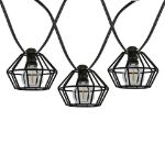 10 Cafe Cage Lamp Shade LED Filament G40 Globe String Light Set with Warm White Bulbs