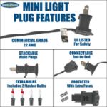 Clear Christmas Mini Lights 100 Light 50 Feet Long on Black Wire