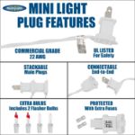 Clear 50 Light 11' Long White Wire Christmas Mini Lights