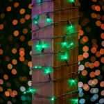 Commercial Grade Wide Angle 50 LED Green 25' Long on Brown Wire