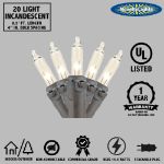 Non Connectable Clear Brown Wire Mini Lights 20 Light 8.5'