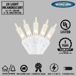 Non Connectable White Wire Mini Lights 20 Light 8.5' 