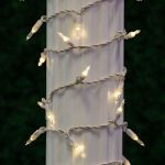 70 Light Traditional T5 Warm White LED Mini Lights White Wire