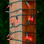35 Light Traditional T5 Red LED Mini Lights Green Wire