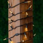 10 Light Traditional T5 Warm White LED Mini Lights Brown Wire