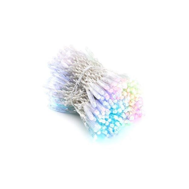 Twinkly Pro Icicle Lights RGB Capsule LEDs with 5" Drop Spacing & 4-6-8-7 Drop Scheme on Transparent Wire