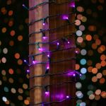 50 LED Pink LED Christmas Lights 11' Long on Green Wire