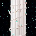 Commercial Grade Wide Angle 100 LED Teal 34' Long White Wire