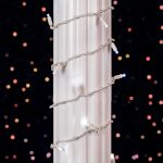 Commercial Grade Wide Angle 100 LED Pure White 50' Long on White Wire