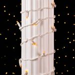 50 LED Amber LED Christmas Lights 11' Long on White Wire 