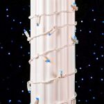 Commercial Grade Wide Angle 100 LED Blue 34' Long White Wire
