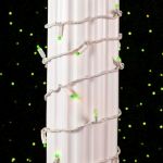 Commercial Grade Wide Angle 100 LED Green 34' Long White Wire