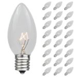 Clear Transparent C9 7 Watt Replacement Bulbs 25 Pack