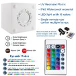 4 Inch Plastic LED Cube, RGBW, Rechargeable, Waterproof, Remote Controlled