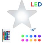 16 Inch Plastic LED Star, RGBW, Rechargeable, Waterproof, Remote Controlled