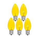 Yellow Twinkle C9 Bulbs 7 Watt Replacement Lamps 25 Pack