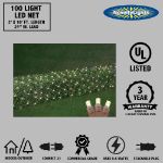 Warm White LED Net Lights 2x10 Brown Wire