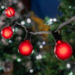 100 G40 Globe String Light Set with Red Bulbs on Black Wire