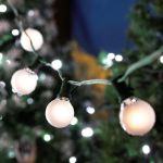 25 G40 Globe String Light Set with Frosted Bulbs on Green Wire