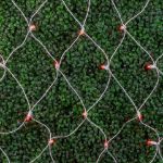 Red LED Net Lights, White Wire 4x6