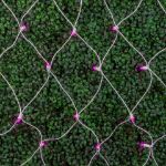 Pink LED Net Lights, White Wire 4x6