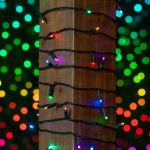 Commercial Grade Wide Angle 50 LED Rainbow Color 17' Long on Black Wire