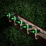100 C9 Christmas Light Set - Green Bulbs - Green Wire